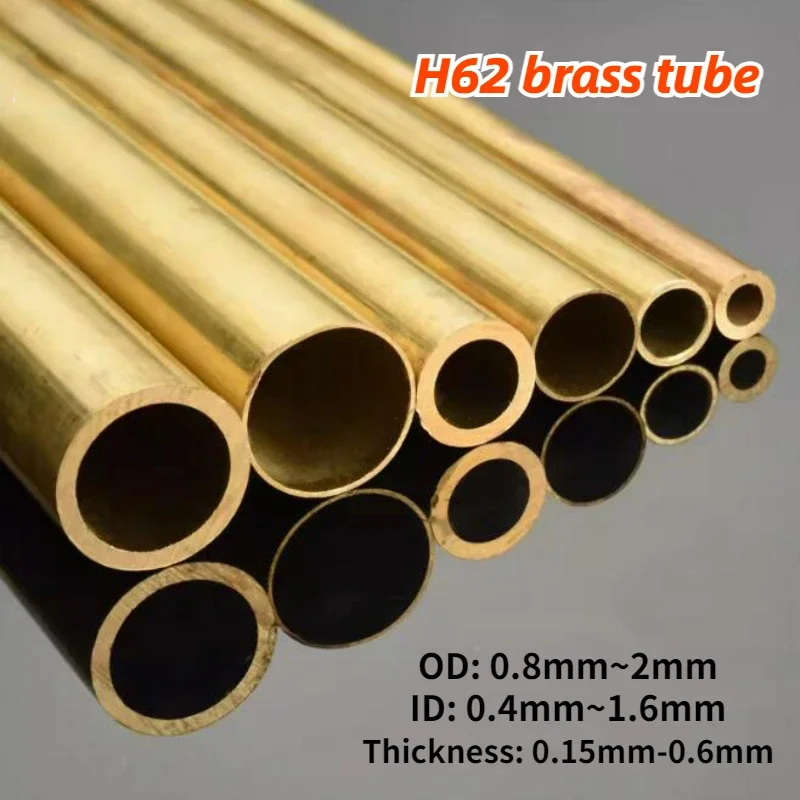 1Pcs Length 500mm H62 Brass Tube Capillary Tube OD 0.8/0.9/1/1.2/1.3/1.5/1.6/1.8/1.9/2mm Wall Thickness 0.15mm-0.6mm