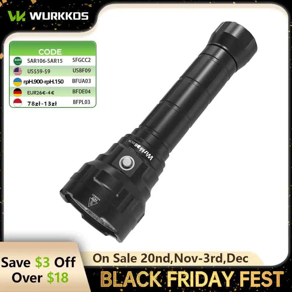 yZ[zWurkkos DL70 XL[o_CrOd 13000LM nCp[ T[`Cg IPX8 h 4*XHP50B LEDv 2*26650^