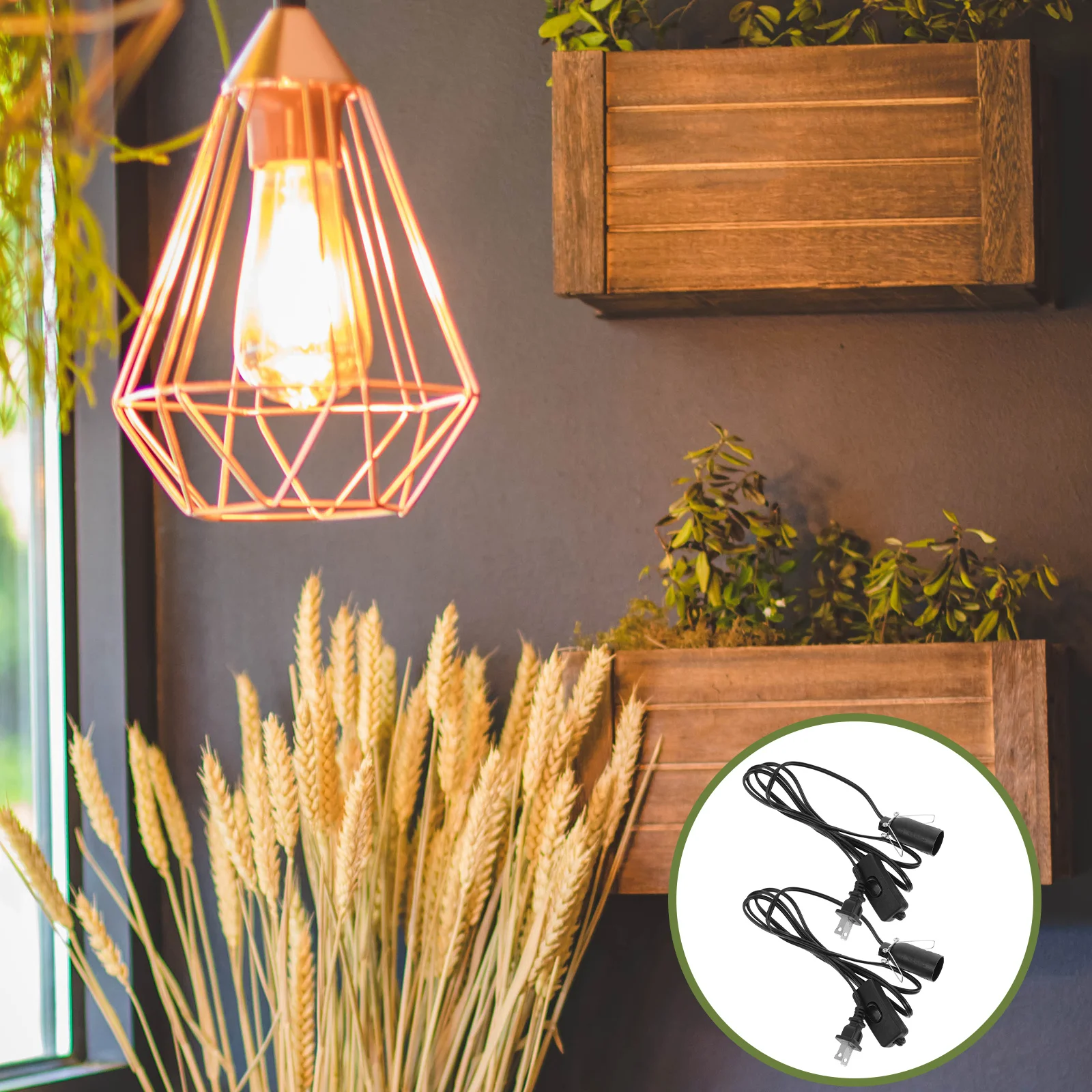 2 Pcs Light Socket Cord Replacement for Christmas Village Decor Inline Button Control Light Accessories