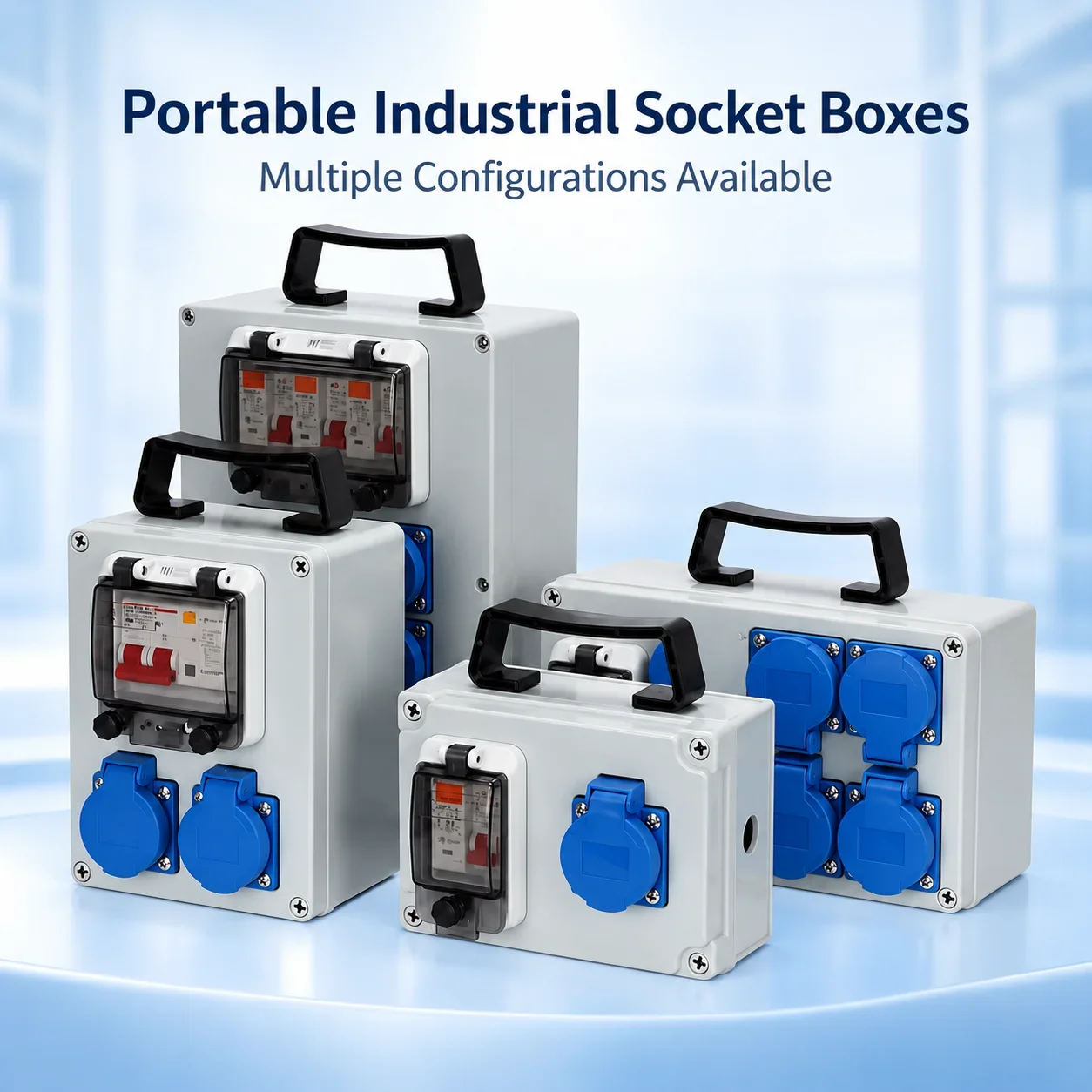 Portable Waterproof Industrial Socket Box 220V with Level 2 & 3 Leakage Protection for Outdoor Strong Electricity Maintenance
