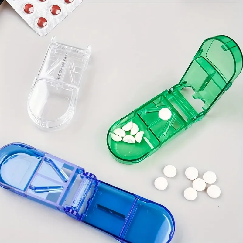 2pcs Portable Medicine Cutter and Splitter Box - Precise Pill Divider, for Easy Medication Management, Travel-Friendly Pill Case