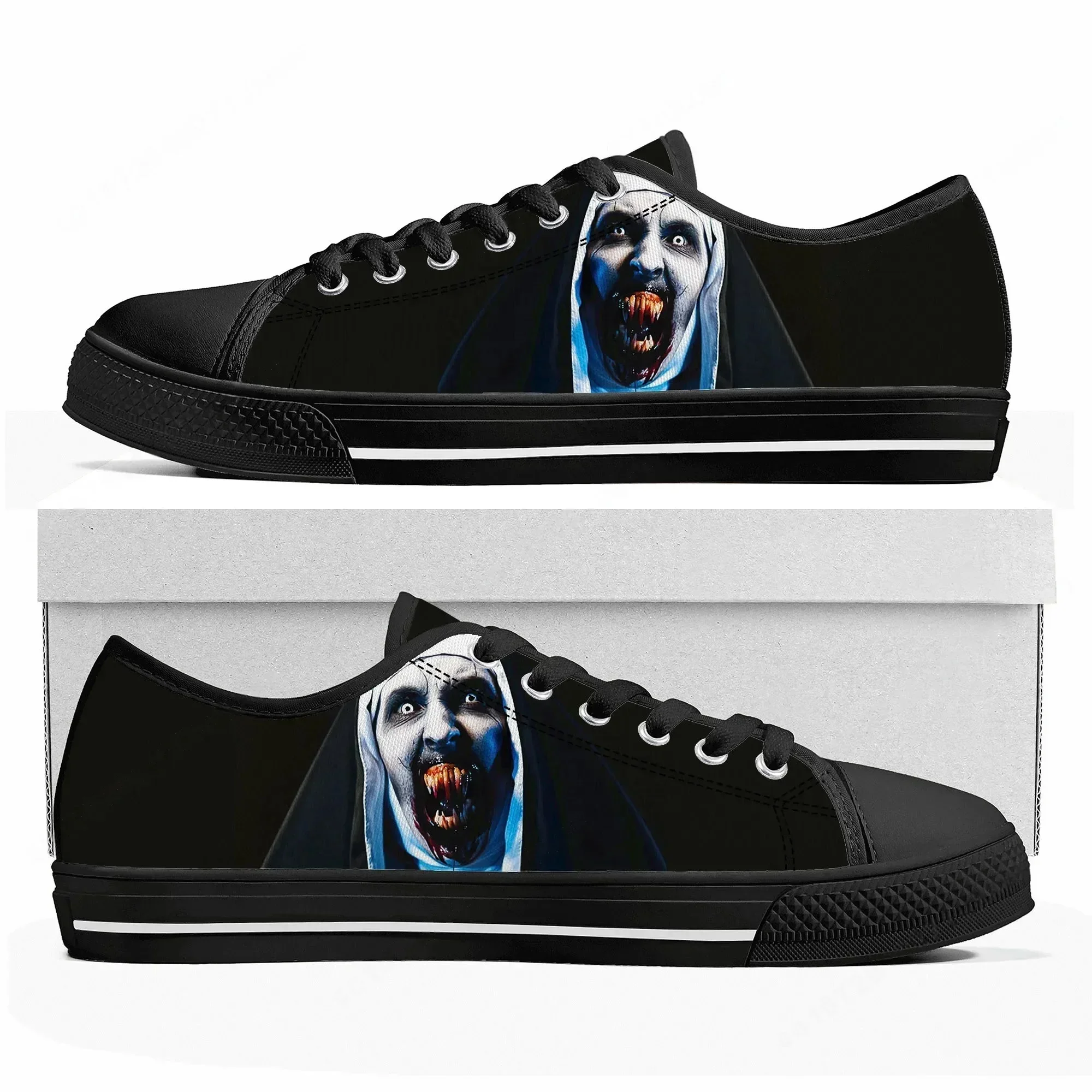 

Movie The Nun series Low Top Sneakers Mens Womens Teenager Canvas High Quality Sneaker Casual Custom Made Shoes Customize Shoe