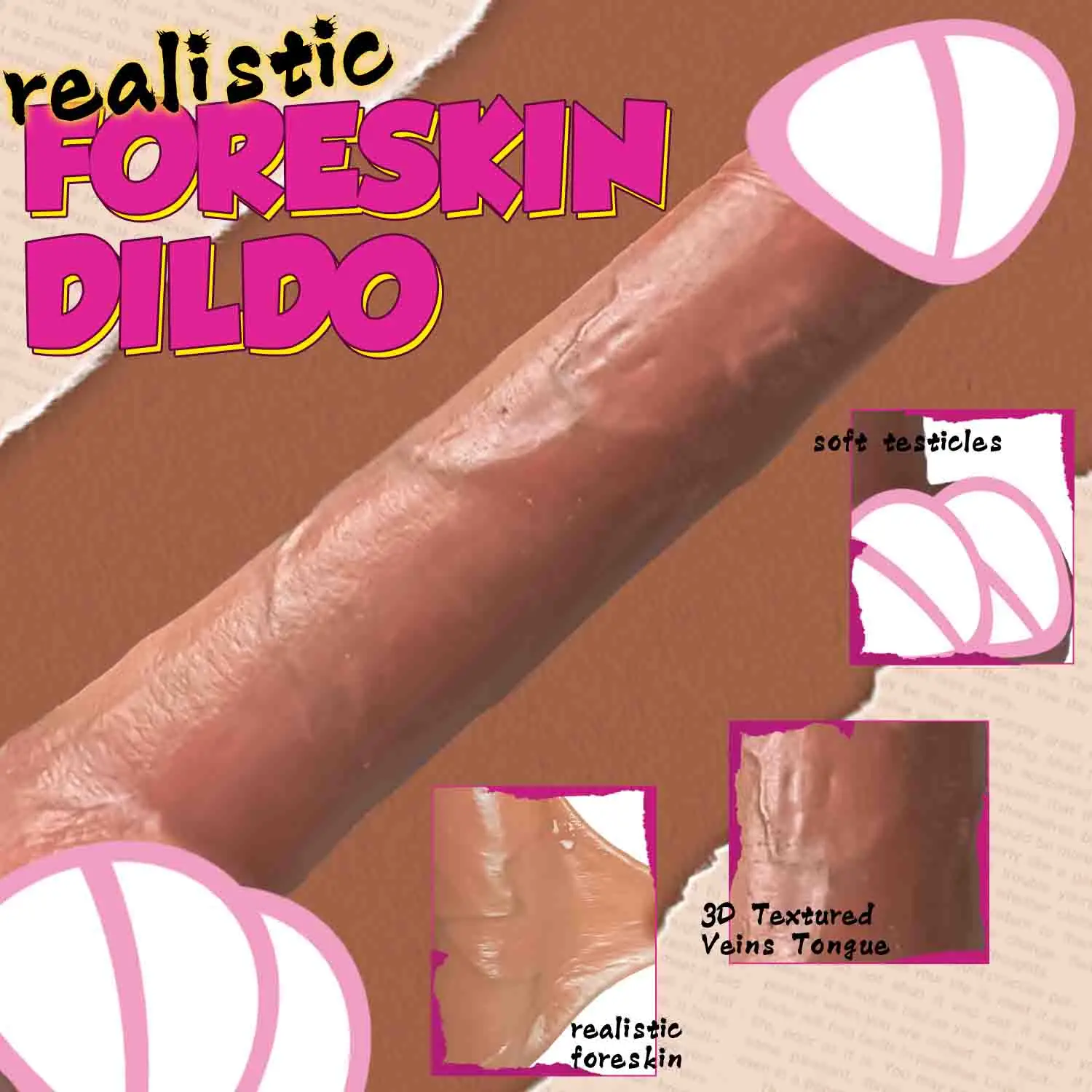 Sliding Foreskin Big Penis Realistic Dildo Penetration Anal Plug with Ball Vagina G-spot Fake Dick Adult Sex Toys for Women Gay