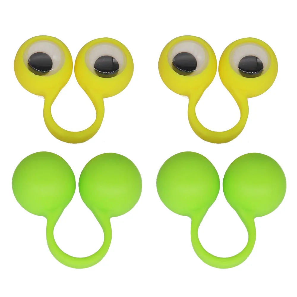 10pcs simpatico cartone animato grande occhio marionette dito occhi finti anelli con bulbi oculari Wiggle per bambini giocattoli per bambini colore casuale