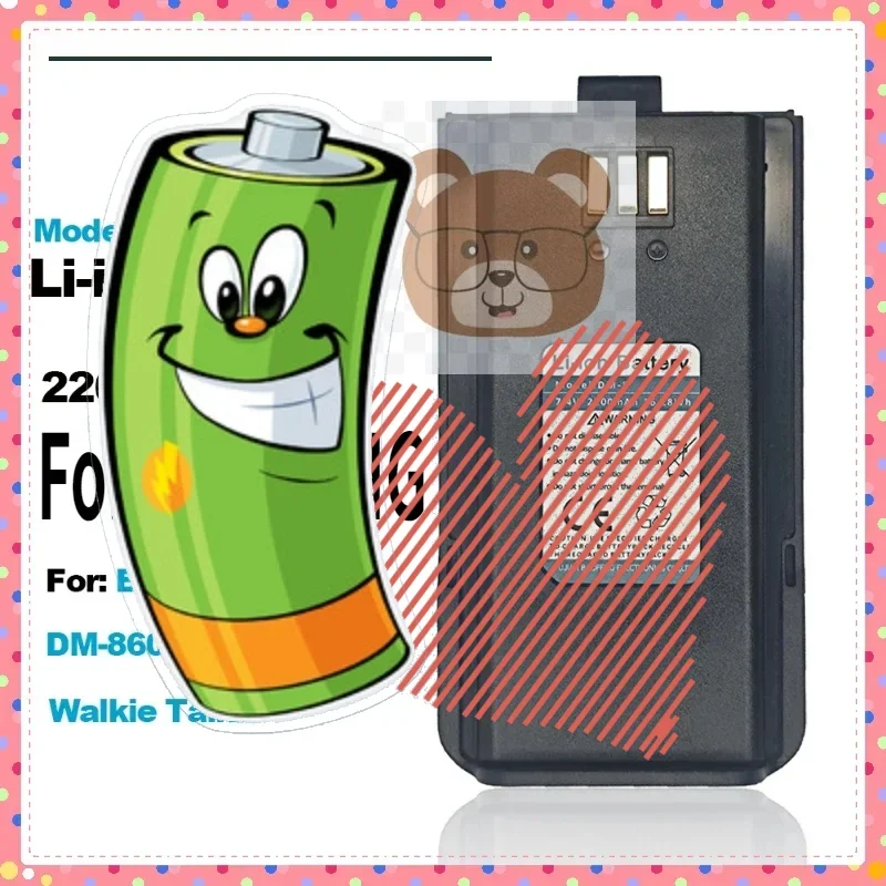 

For BAOFENG Walkie Talkie DM-1801 BF-H6 Li-ion Battery DM-8 2200mAh 7.4V DR-1801UV DM-860 Two Way Radio Extra Battery Parts