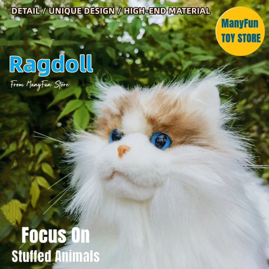 

Lifelike Ragdoll Cat Plush Toy - Realistic Ragdoll Stuffed Animal, High-Quality Soft Cats Doll, Gift for Cat Lovers