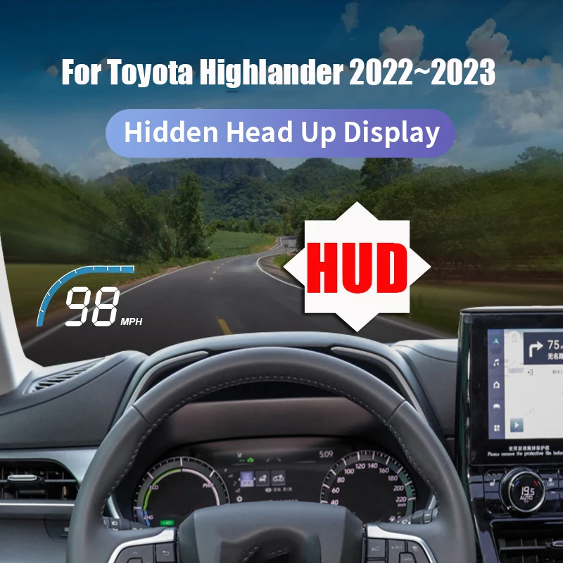 HUD Factory Modified Concealed Dedicated Head Up Display Speed Projector Suitable For Toyota Highlander 2022~2023