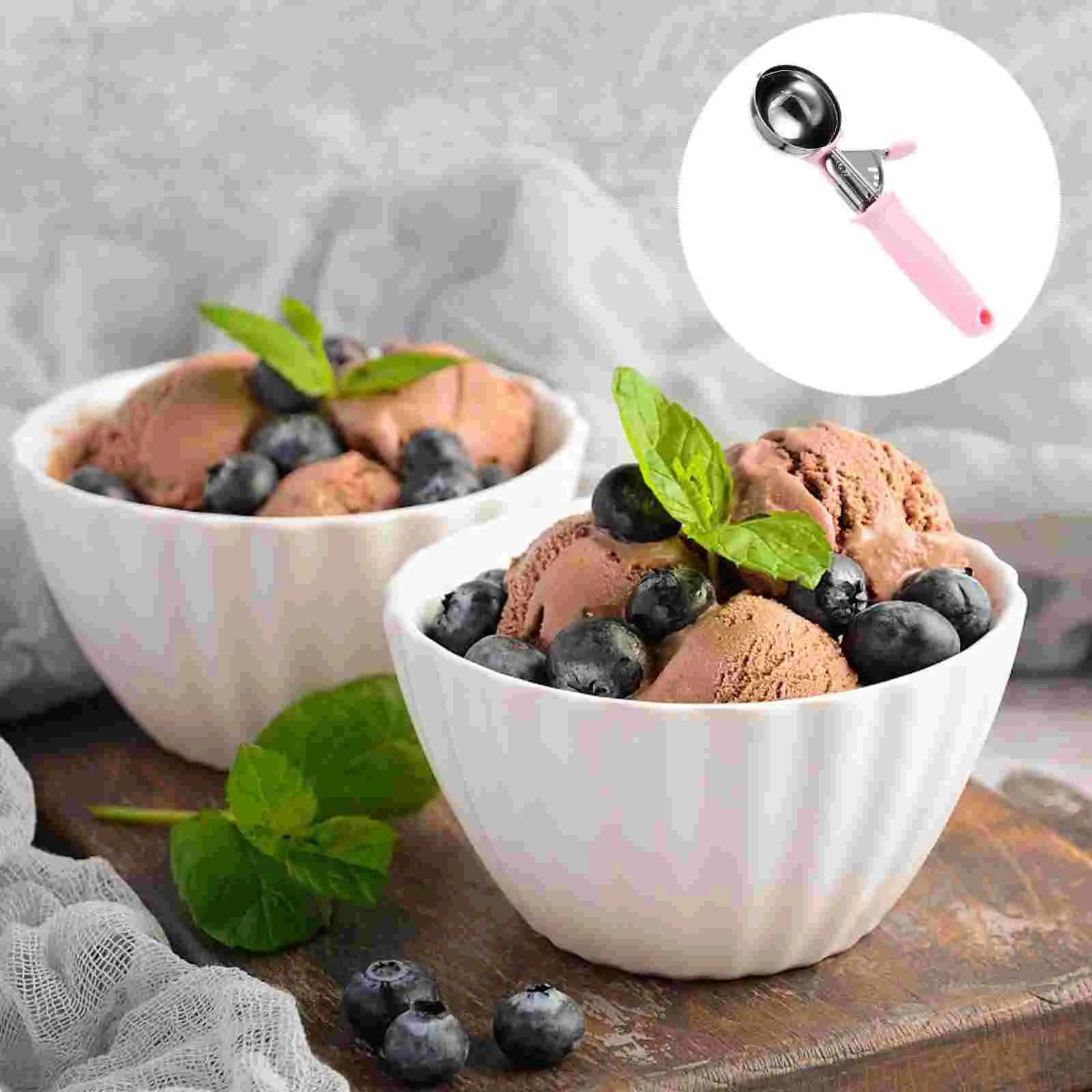 

Stainless Steel Ice Cream Scoop Biscuits Food Serving Spoon Melon Baller Kitchen Tools Pp Digging Household Spoons Cake