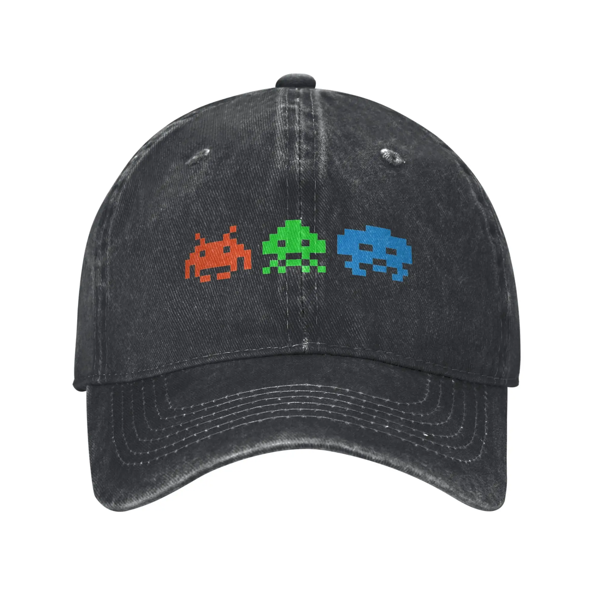 Space Invaders Men Women Baseball Cap  Distressed Washed Caps Hat Casual Outdoor Workouts  Adjustable Snapback Cap