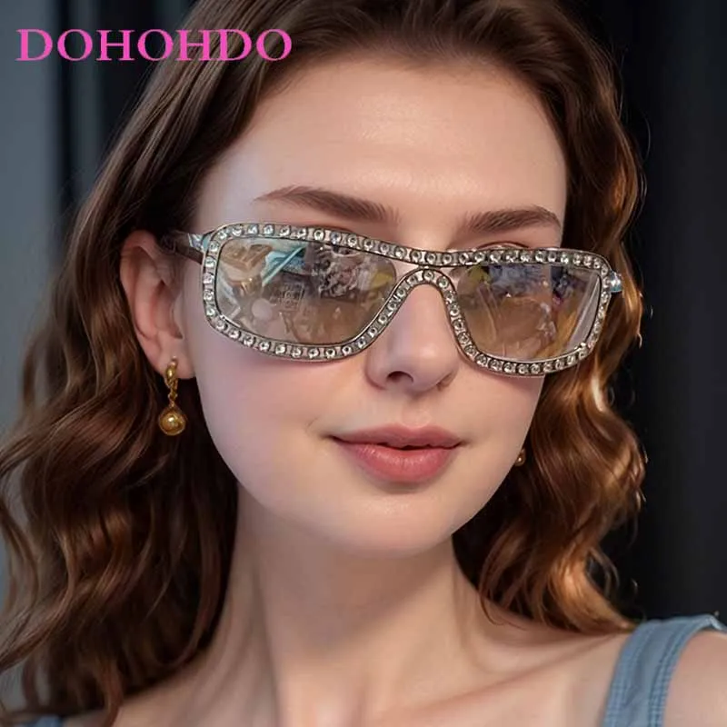 

Fashion Trend Brand Design Metal Rectangle Sunglasses For Men Women's Popular Vintage Steampunk Travel Shade Sun Glasses UV400