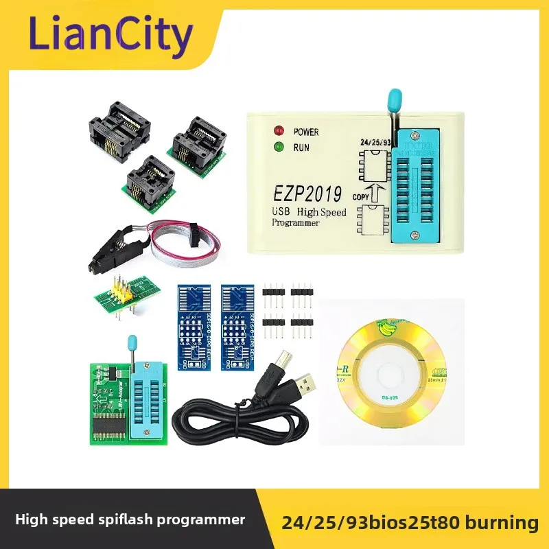 

EZP2019High SpeedSPI FLASHProgrammer 24/25/93 bios 25T80Burning Offline Copy
