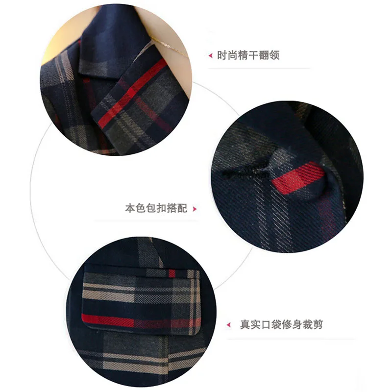 Nieuwe 2026 Lente Herfst Vrouwen Korte Pak Jas Vrouwen Jasje Slanke Geruite Kleine Pak Vrouwen Koreaanse lange Mouw Top