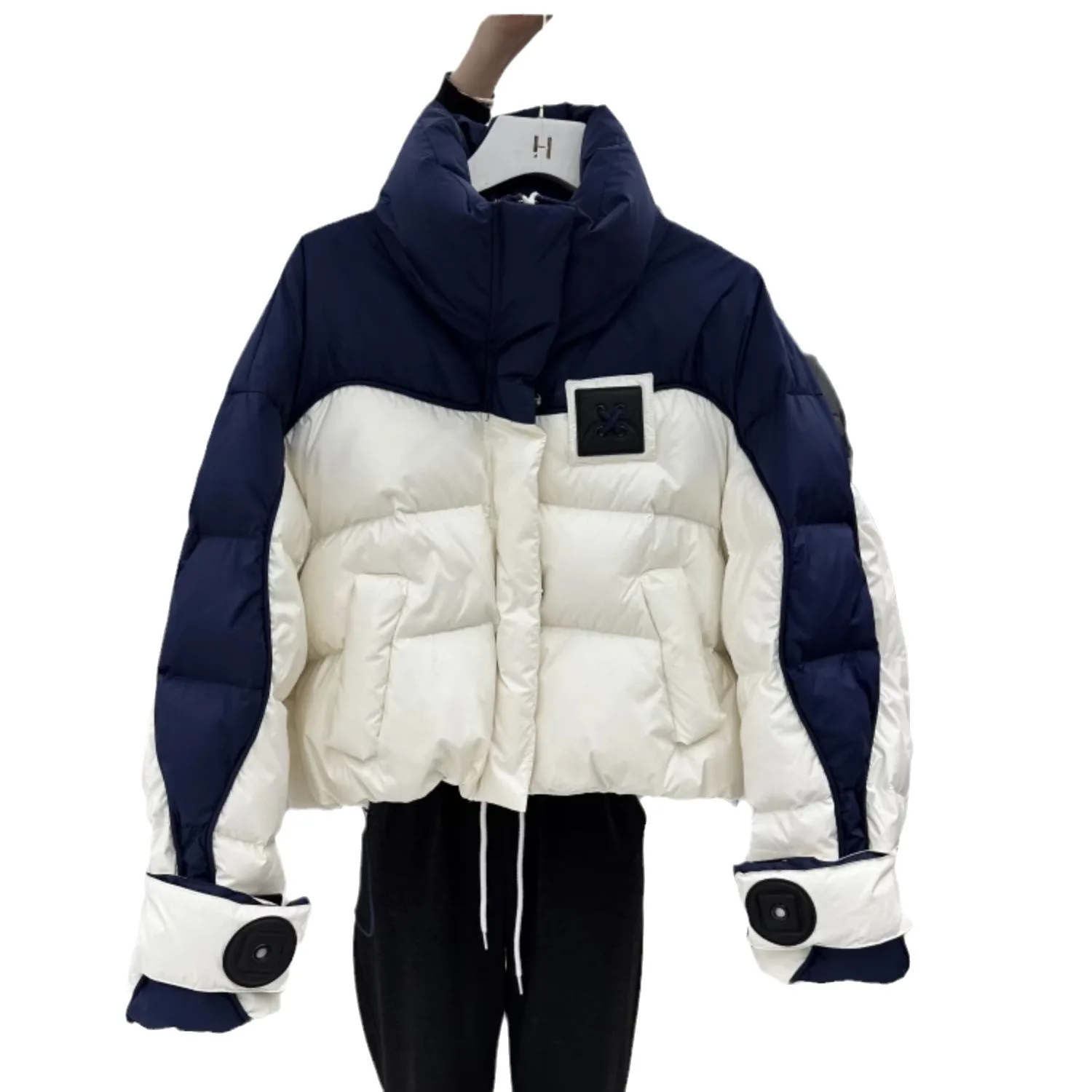 

Новые зимние модные женские цветные повседневные модные простые базовые стеганые пальто с длинными рукавами и воротником-стойкой, женская парка, одежда