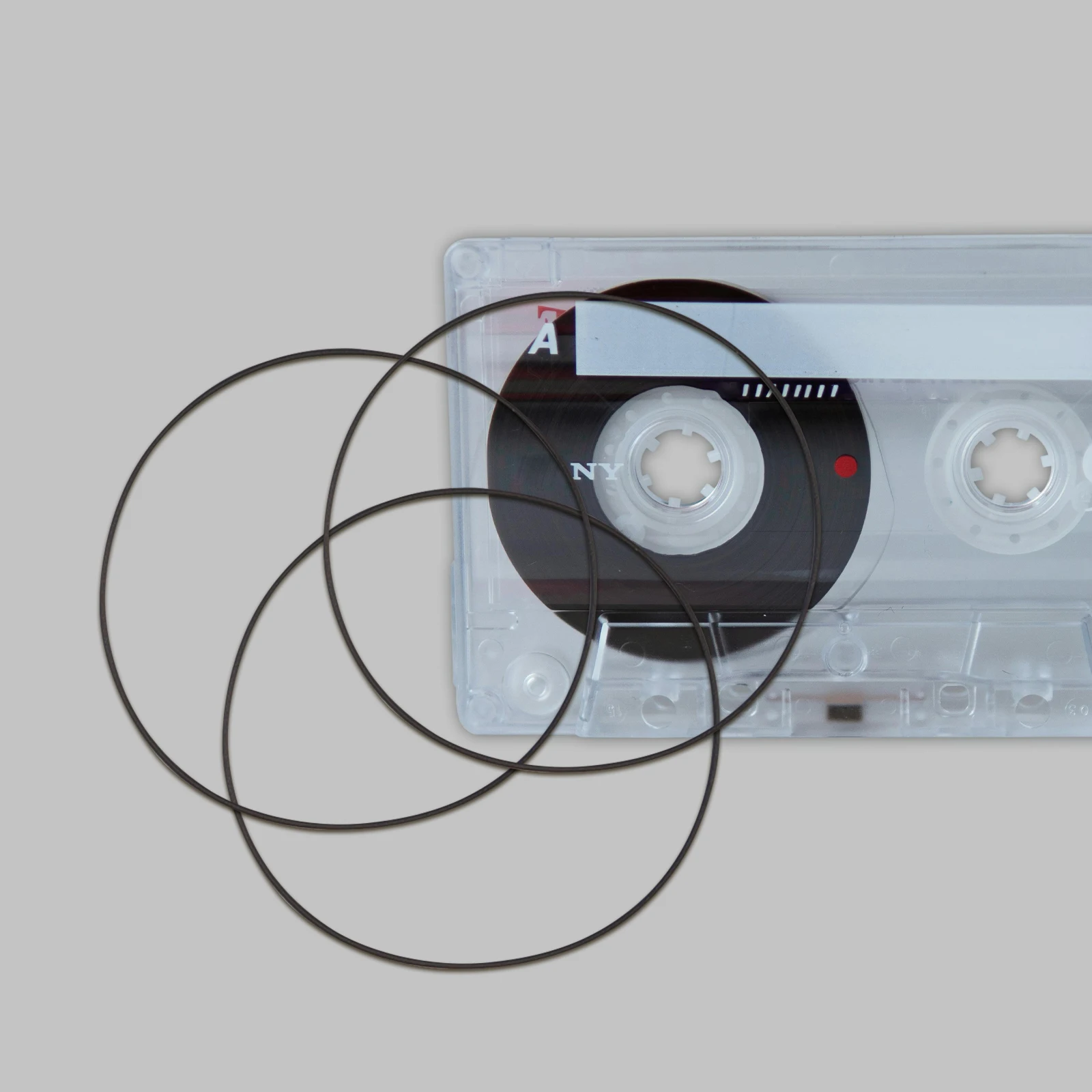 

50 Pcs Tape Recorder Belt Cassette Machine Black Player Belts Replacement for Video Machines