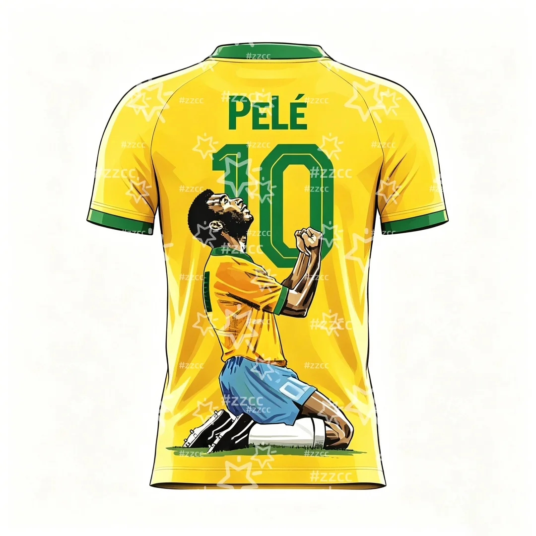 2026 Pelé Brazil Team Football Jersey Match & Training Kit Summer Sports Men's T-Shirt Children's Clothing Tee Y2k Woman