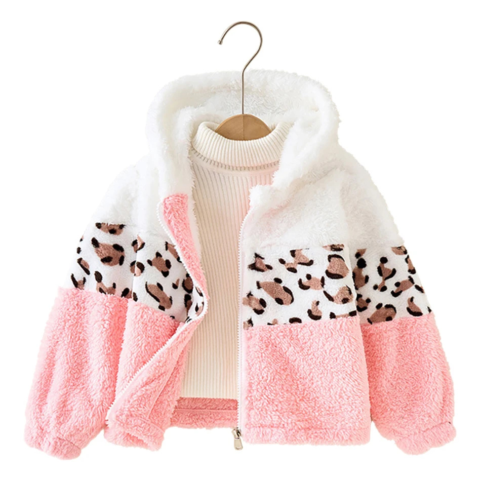 

Stylish Toddler Girls Plush Fleece Jacket Warm Lining Autumn-Winter Outings Cute and Trendy Outerwear Girls Casual Coats
