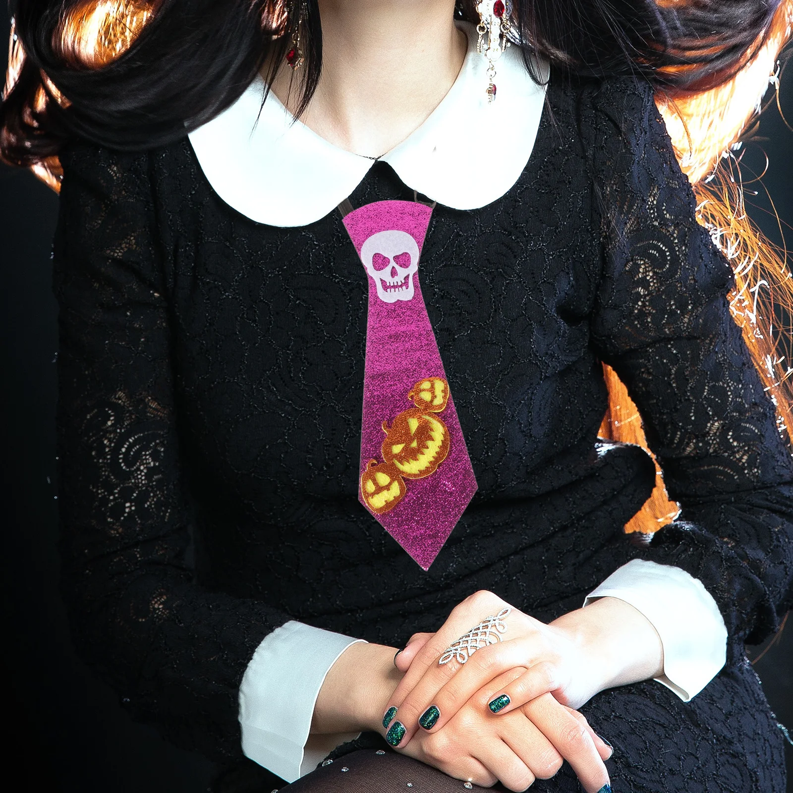 ربطة عنق على شكل جمجمة اليقطين للهالوين، إكسسوار تنكري للجنسين، ربطة عنق مزخرفة للحفلات، هدية عصرية للرجال والنساء