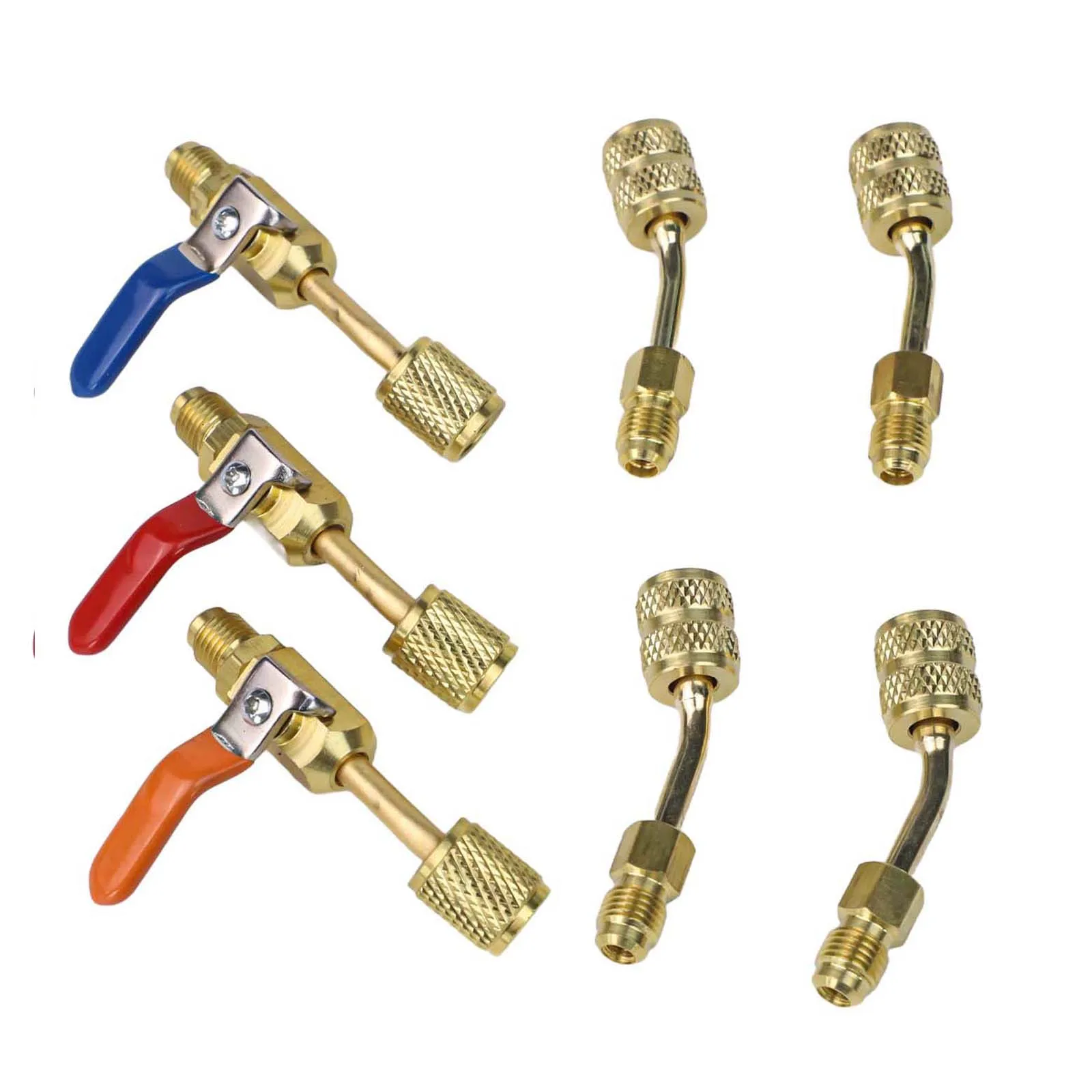 

HVAC Ball Valve Adapter As Shown In The Figure Air Conditioning Hose Brass Alloy Construction Finger-tightening Design