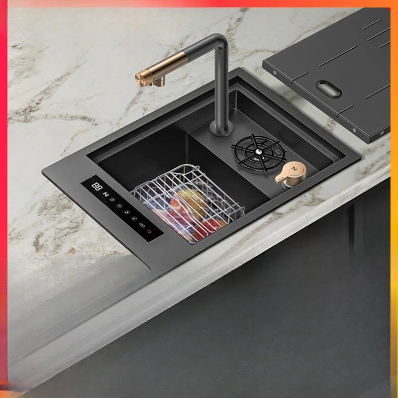 

Intelligent fruit and vegetable cleaning and purification sink Water catalyst to remove pesticide residues Bar Western kitchen