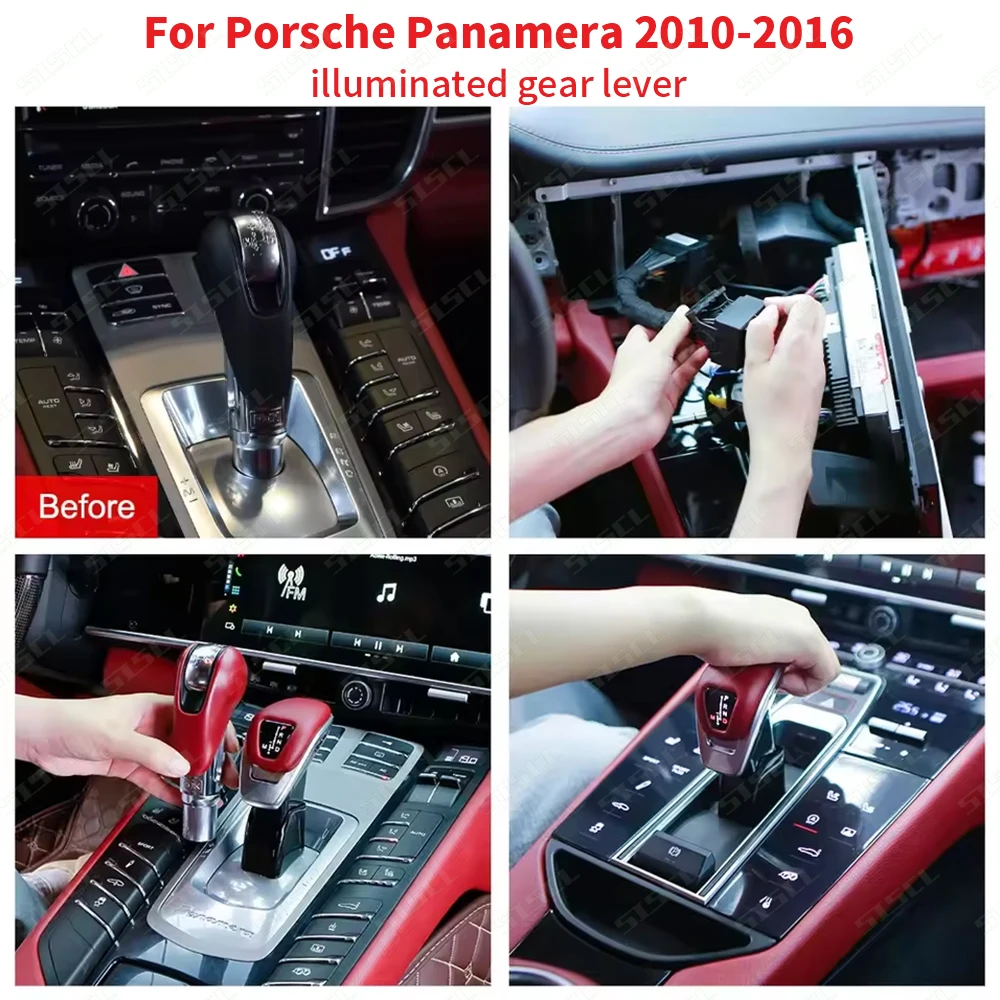 

For Porsche 970 Panamera 2010-2016 Gear Shift Knob Shifter Cover Modification Gearbox Button Handle LED Car Accessory