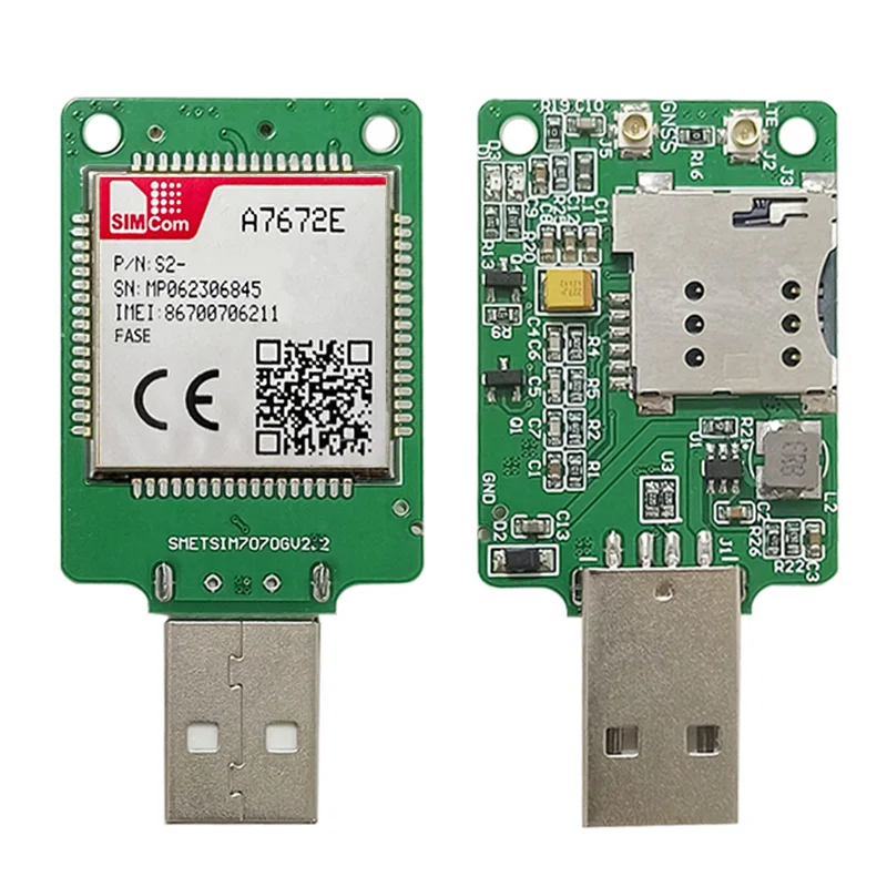 SIMcom A7672E USB Dongle 4G Module Development Core Board LTE Cat1+GPS Module 1PCS