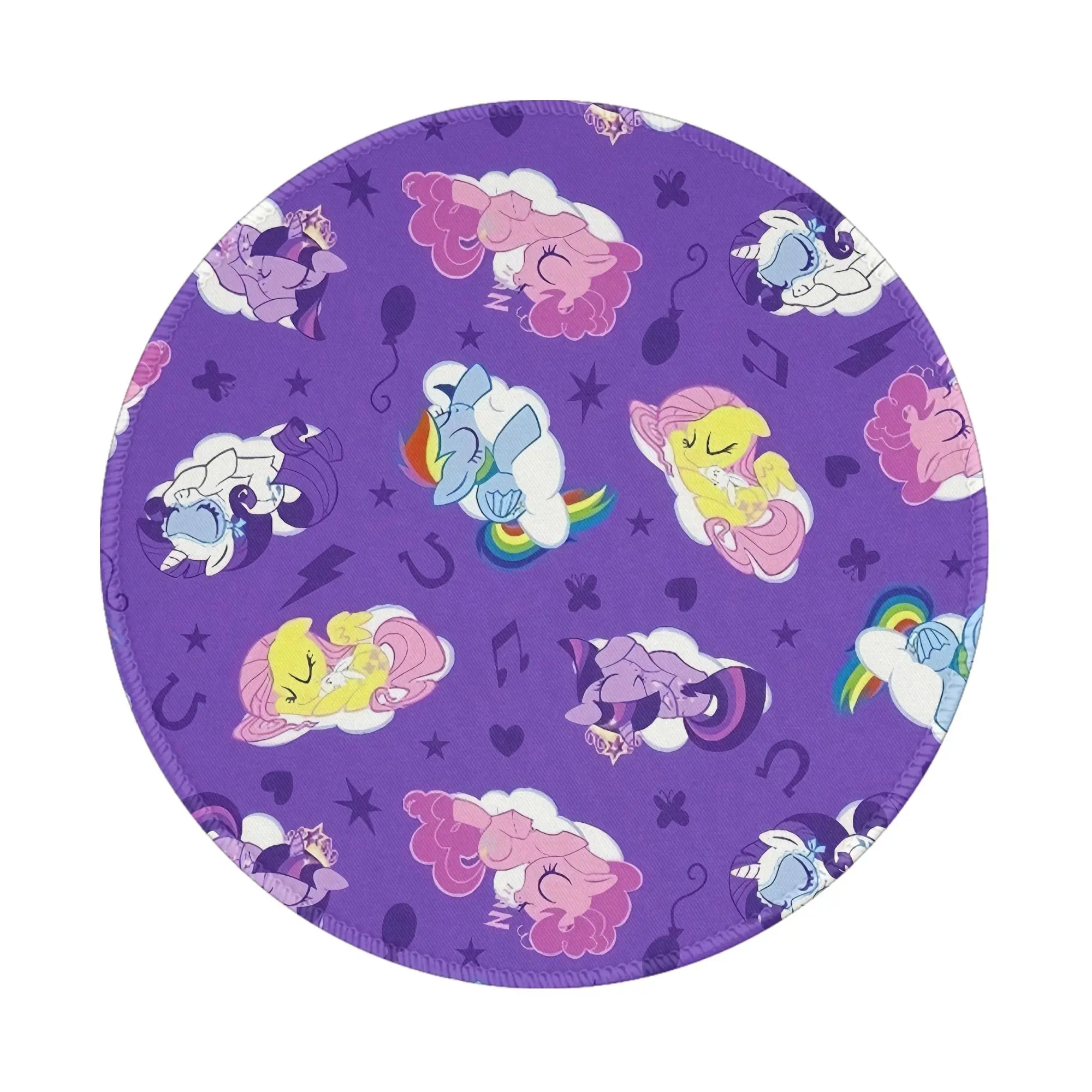 

Круглый коврик для мыши My Little Pony 8 дюймов, настольный коврик для ноутбука, коврик для мыши для офиса, ПК, компьютерная клавиатура, нескользящий резиновый настольный коврик