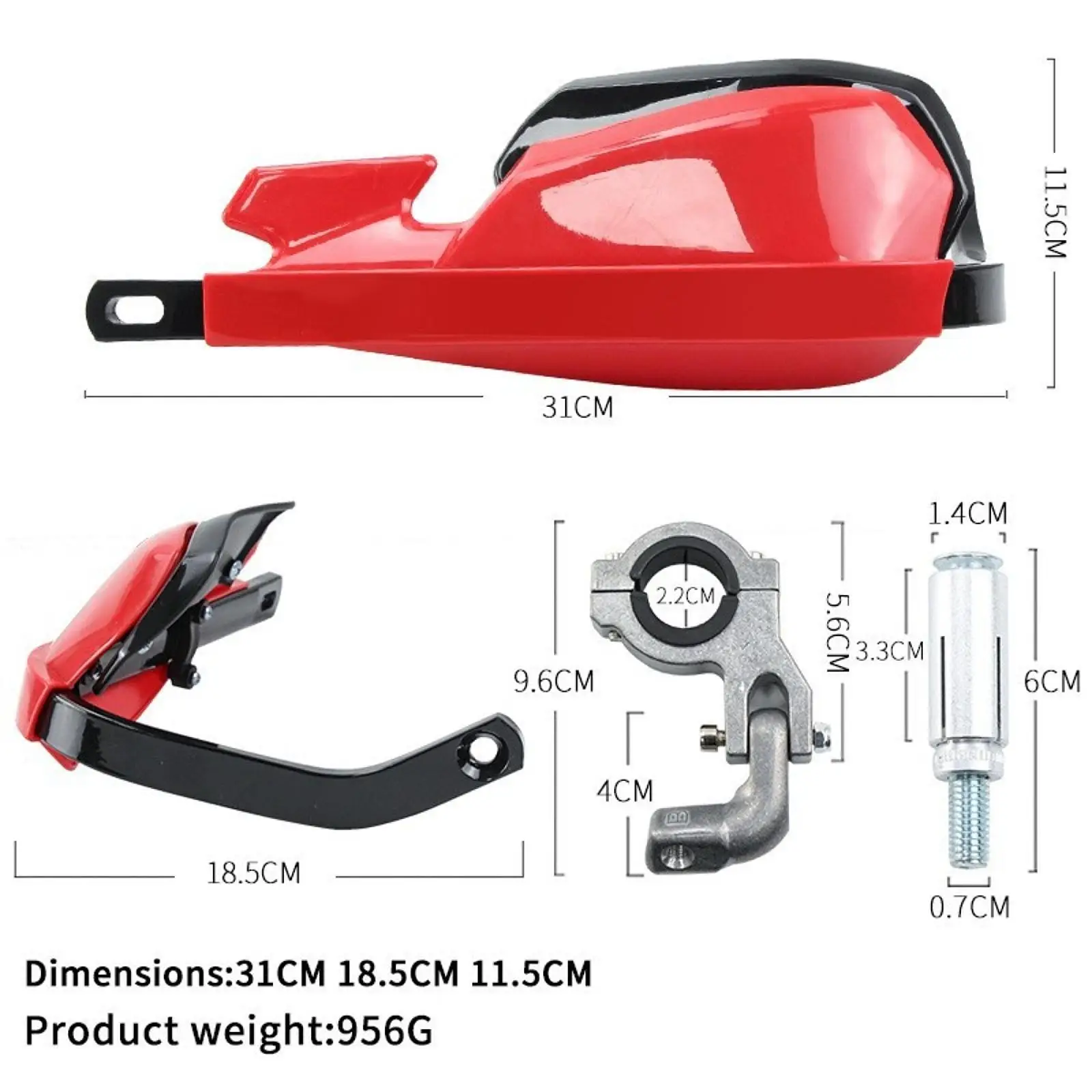 Ergonomic Motorcycle Handguards Aluminum Durable Hand Cover for 22mm 28mm Handlebar Off Road Touring Sports Protection