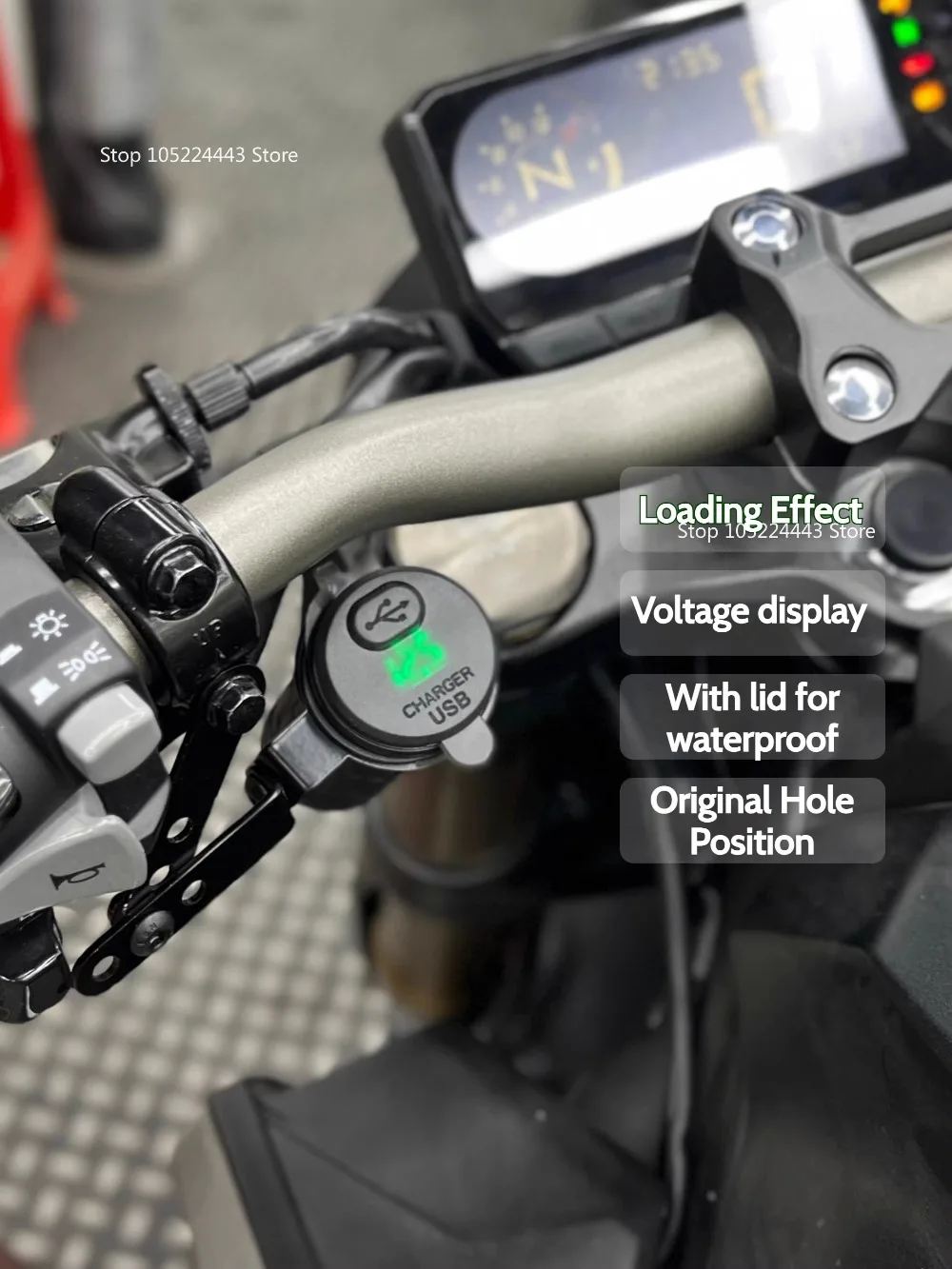 لهوندا CB650R USB شحن سريع شحن الجهد عرض-المركبة الأصلية تعديل غير المدمرة-الكمبيوتر/مادة الألومنيوم #4