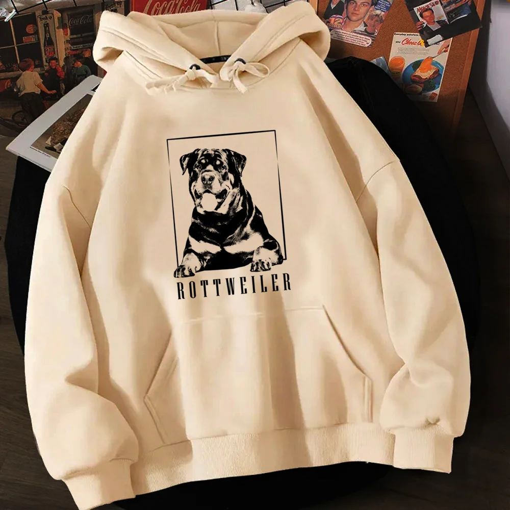 rottweiler hoodies women 90s Korean style Fleece sweat y2k sweater female Winter sweatshirts