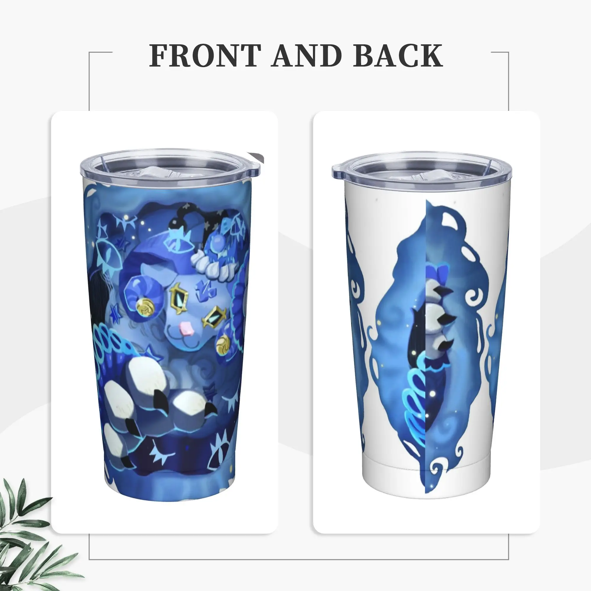 Beast Raid Sheep of Lies Insulated Tumbler with Straws Lid Cookie Run Kingdom Stainless Steel Coffee Mugs Car Bottle Cup, 20oz