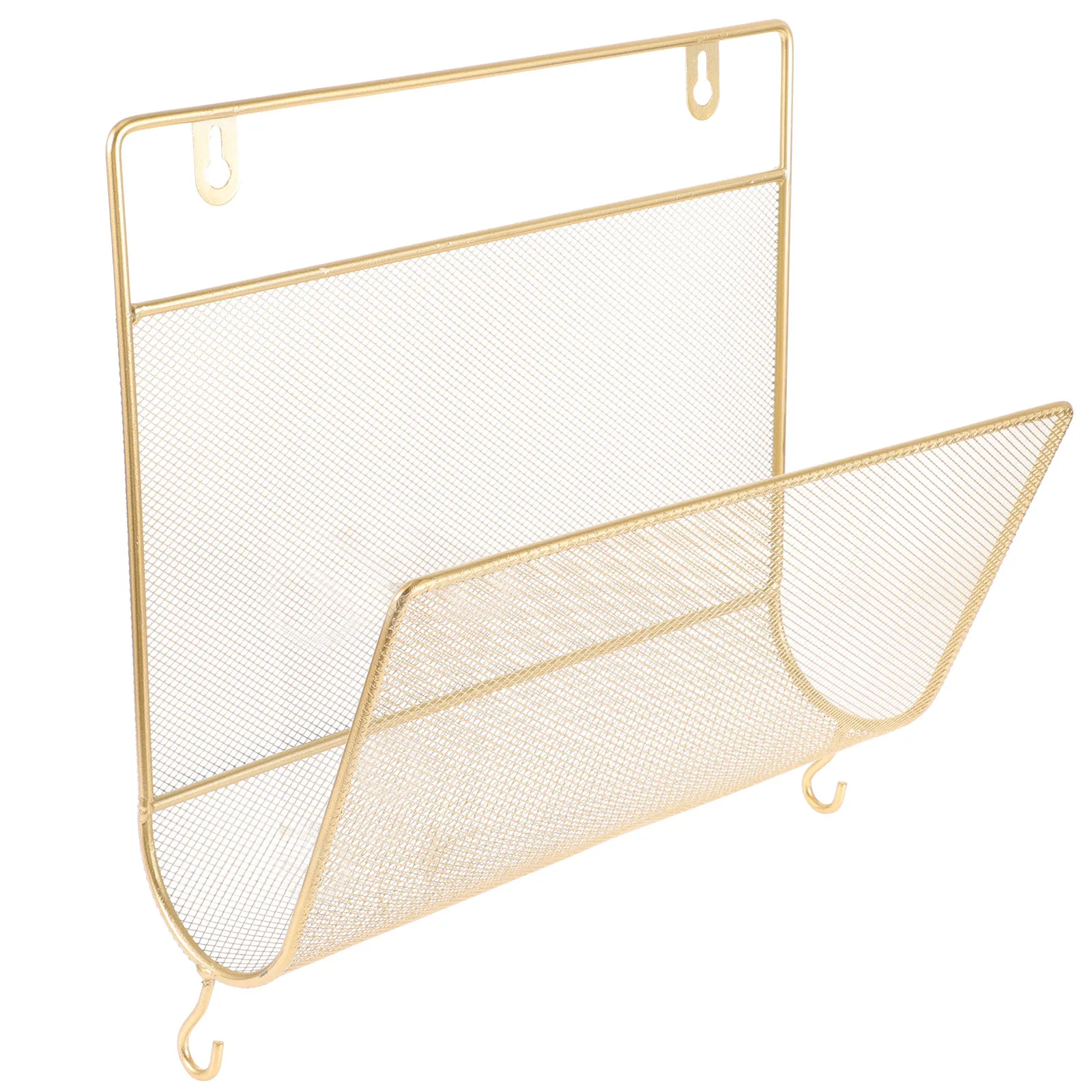 

Wall Hanging Iron Book Shelf Magazine Rack Storage Holder for Files Documents Records Wall Mounted Decorative Organizer