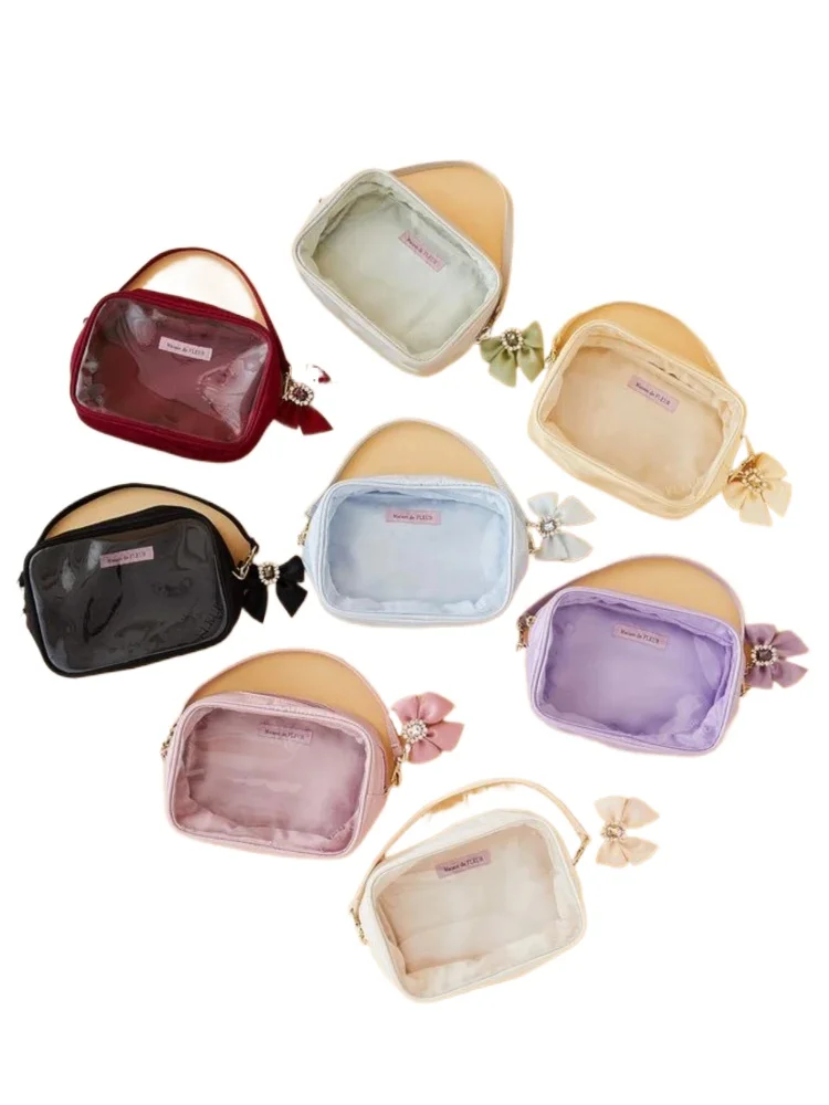 Japanese Macaron Color Zipper Storage Bag Children Display Bag Baby Carrier Protection Cover Knot Design Summer Trend Bag