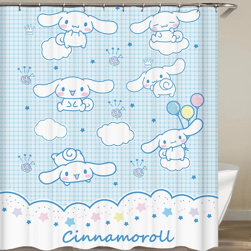 Cinnamoroll Shower Curtain Partition Bathroom Curtain Accessories Fabric Bathroom Shower Bath Hanging Curtain Big Eared Dog Gift