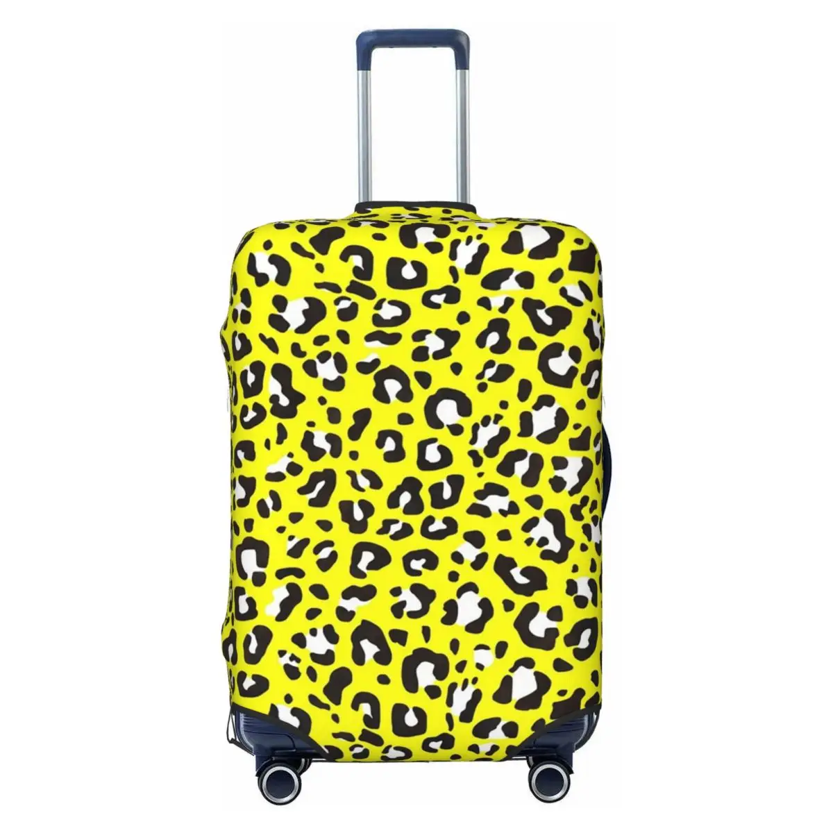 

Yellow Leopard Spots Print Suitcase Cover Elastic Cheetah Skin Travel Luggage Covers for 18-32 inch