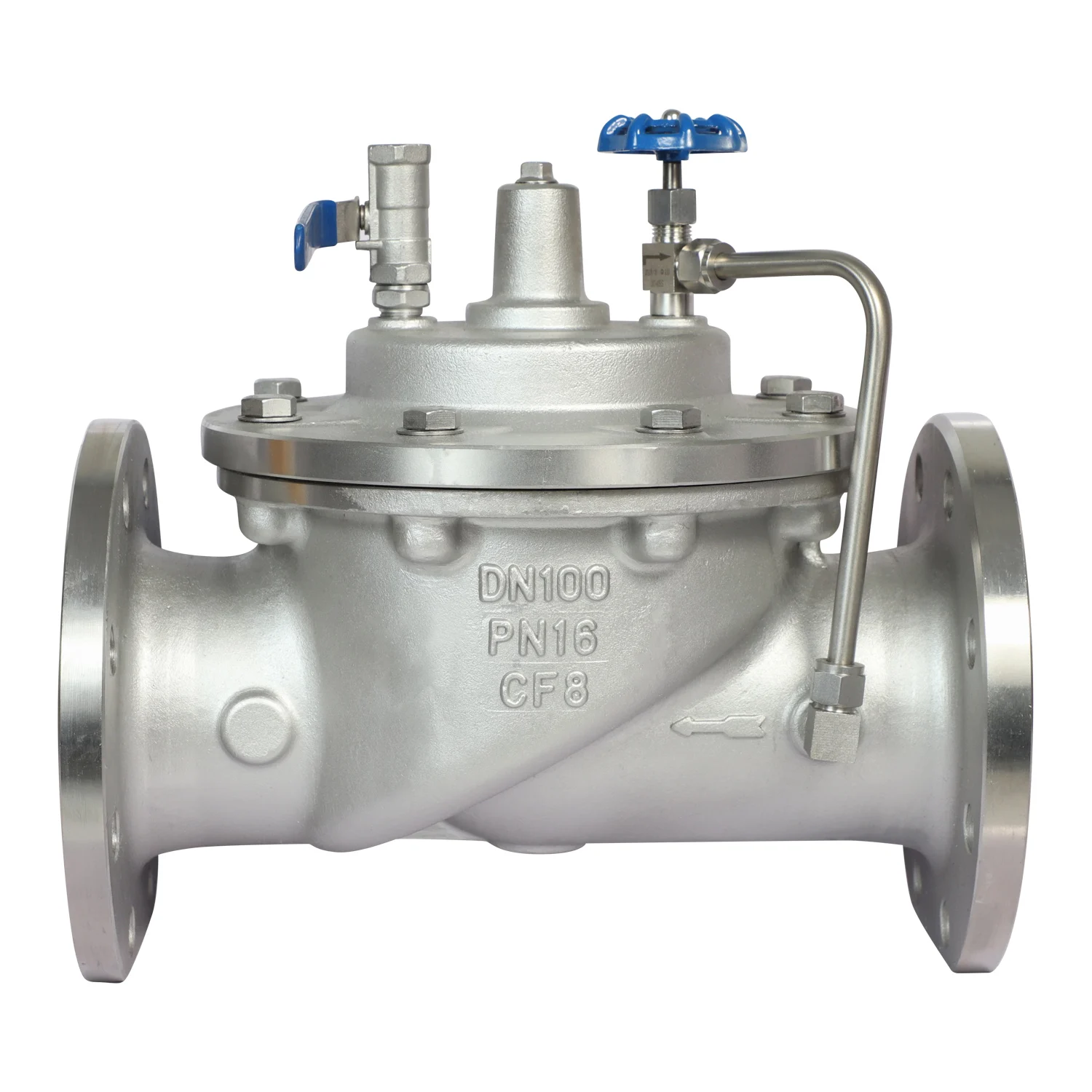 

Best-Selling 100X DN100 (4") Stainless Steel (SS304/SS316) Flanged Hydraulic Pressure Reducing Stop Control Valve China KXC