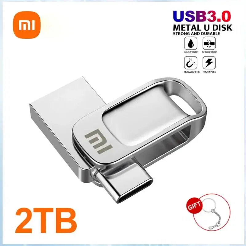 Xiaomi Mini Pen Drive 2TB 1TB 512GB USB3.0 Memoria Portable Waterproof U Disk High-Speed Data Transmission Metal USB Flash Drive