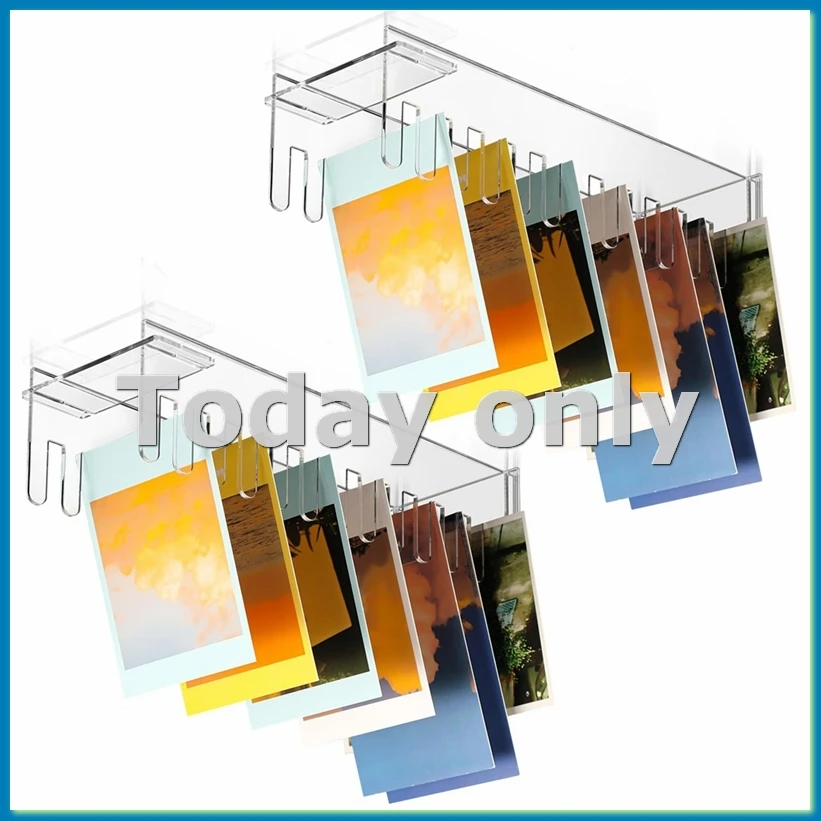 2 Pcs 12 Tier Acrylic Greeting Card Display Stand Portable Card Display Rack Clear Postcard Holder Display Stand-A51M