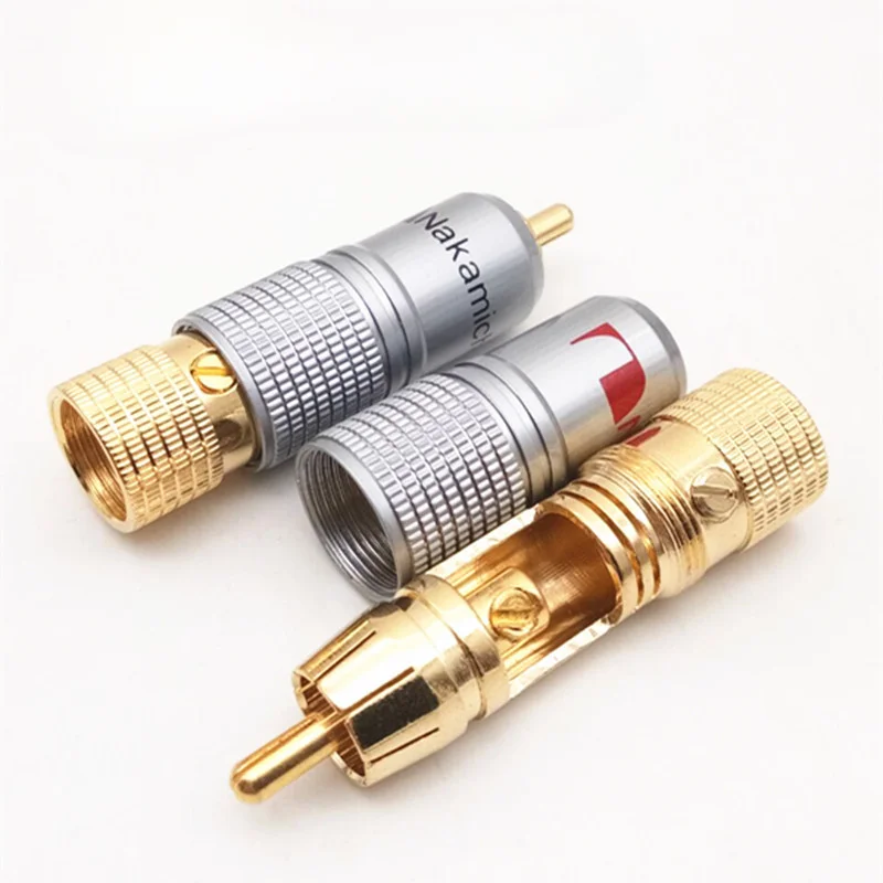 Zhongdao RCA plug copper gold-plated AV signal cable audio cable audio and video connector lotus terminal solder free plug