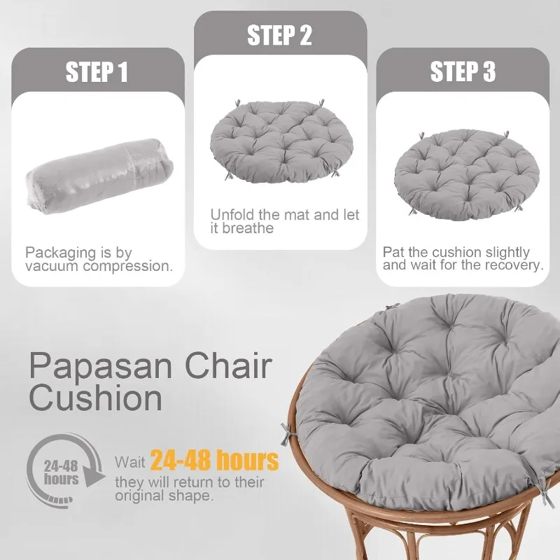 1PC PP Cotton Swing Hanging Basket Cushion Round Egg Chair Pad Replace Cushion for Indoor Outdoor Balcony Garden Rattan Armchair view 5