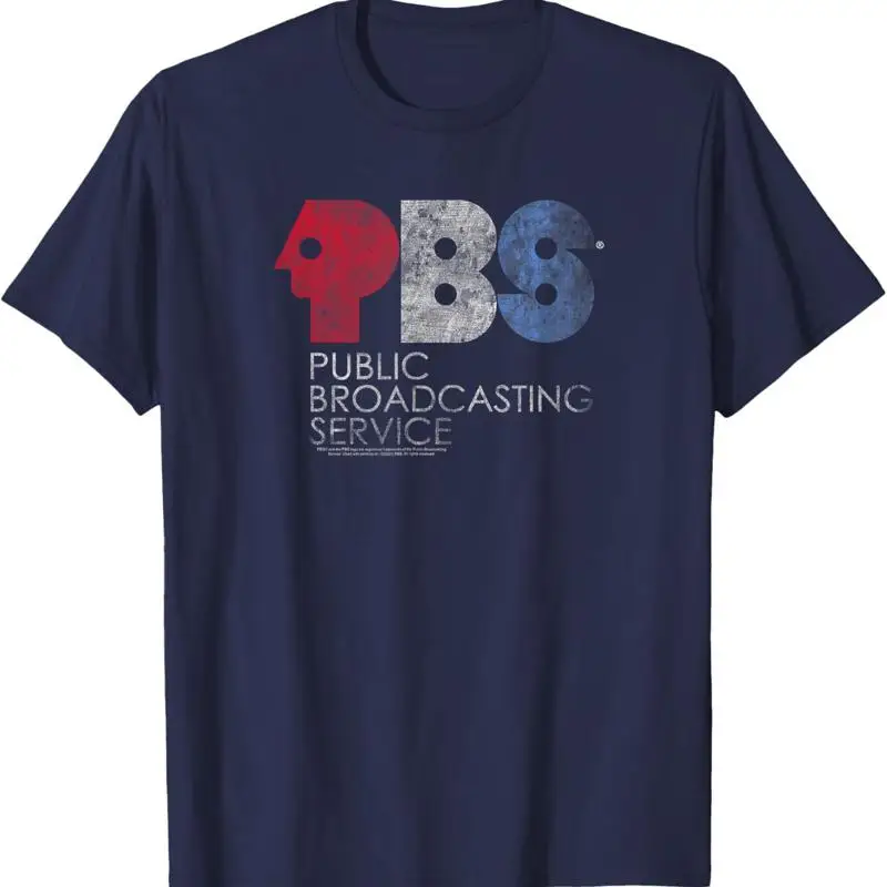 Pbs Distressed Red White And Blue Vintage Logo T Shirt