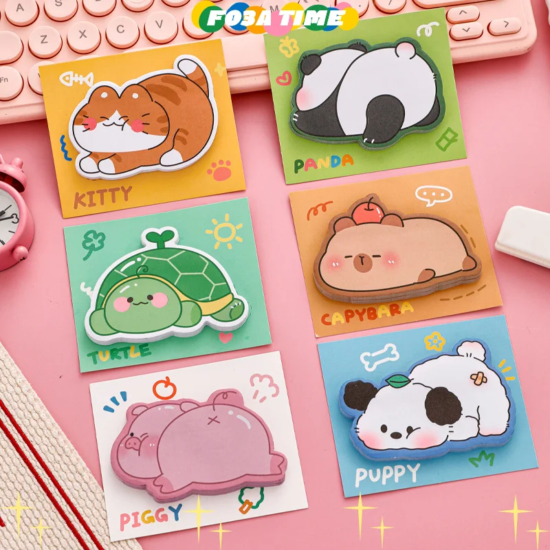 30 fogli Kawaii Cartoon Capibara Orso Animali Note adesive Lista delle cose da fare Planner Simpatiche note adesive autoadesive Materiale scolastico