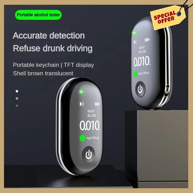Stable Performance-Compact Highly Accurate Alcohol Detector Rechargeable Long-Lasting Breathalyzer G1 Multi-Language Tester