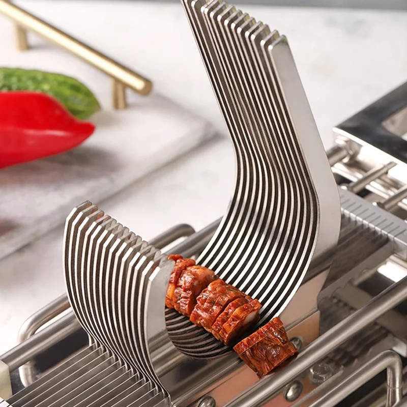 

Hand Push 4mm Bacon Cucumber Potatoes Fruit Cutting Slicing Machine Stainless Steel Vegetable Blade Slicer Cutter