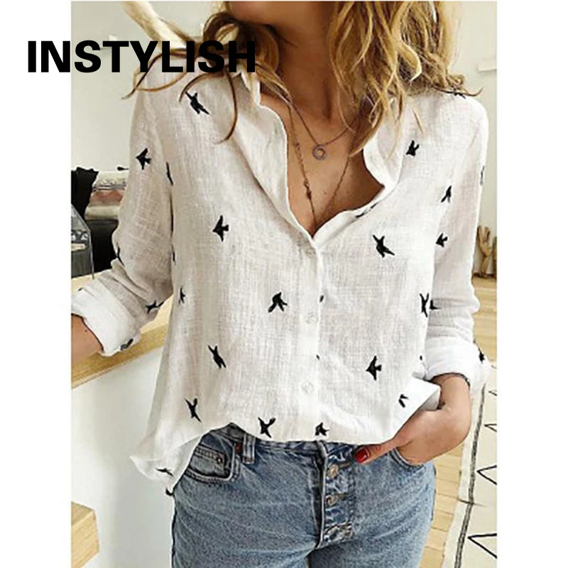 Women Casual Long Sleeve Cotton Linen Shirt Elegant Solid Cardigans Autumn Button Lapel Shirt Loose Oversized Blouse Tunics