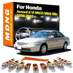 MDNG 15Pcs LED Interior Map Dome Light Kit For Honda Accord 6 VI MKVI MK6 6th 1998 1999 2000 2001 2002 Car Lamp Canbus Led Bulbs