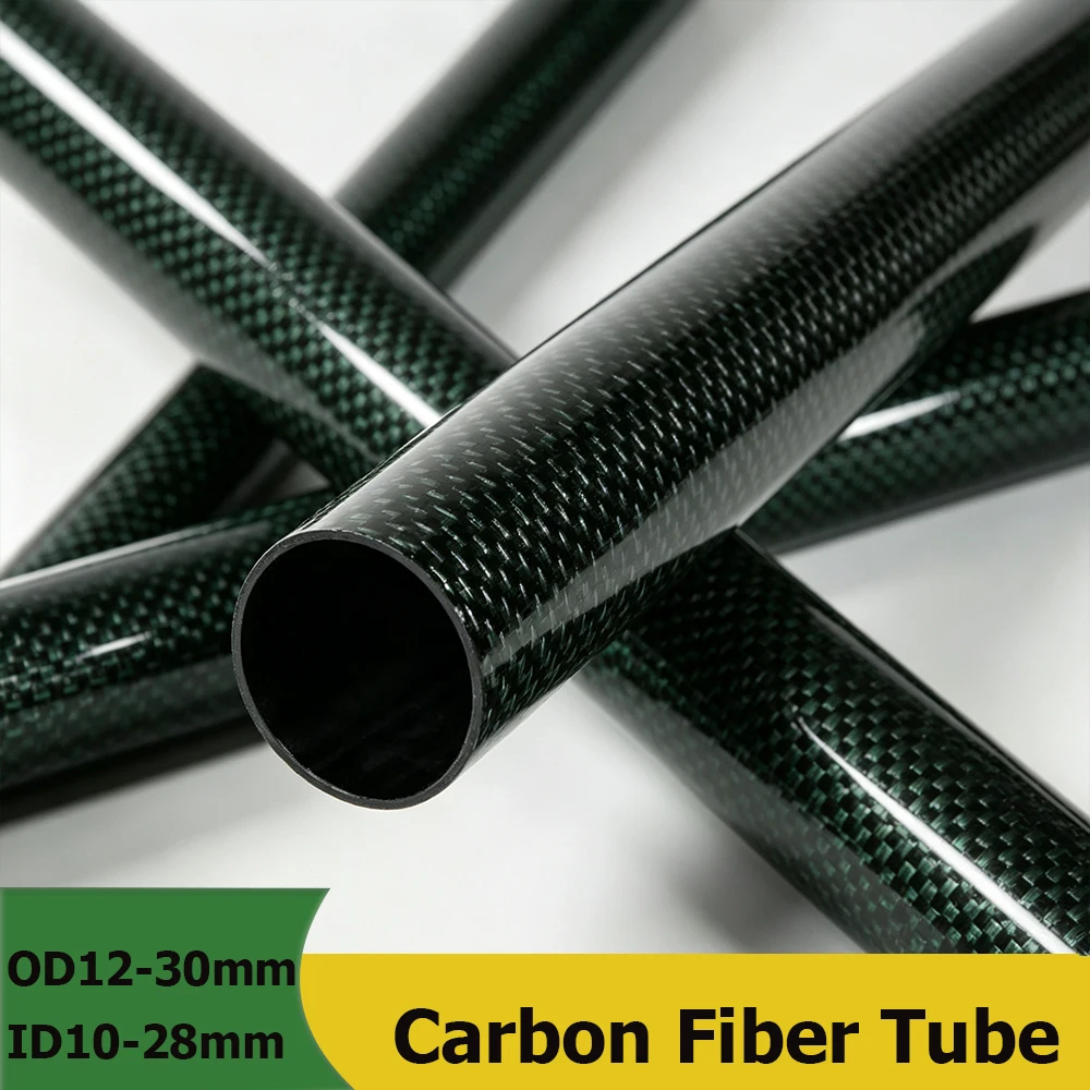 500mm Carbon Fiber Tube Outer Diameter 12-30mm Inner Diameter 10-28mm High-Strength Plain Weave Aviation Model Making DIY Access