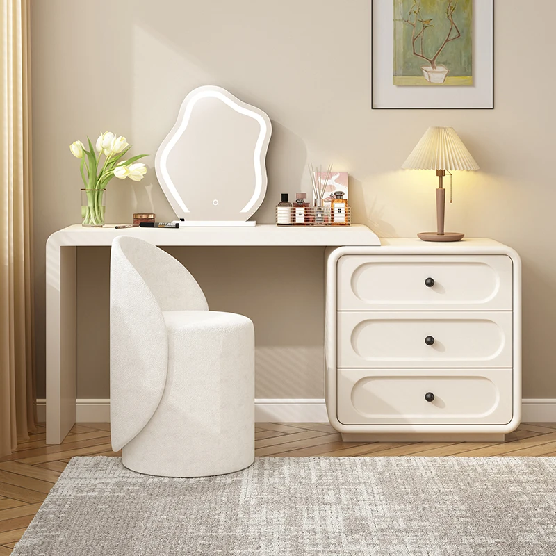 Commode  style crème tout en bois massif, armoire de poitrine table  maquillage  chambre intégrée, commode  chevet intég