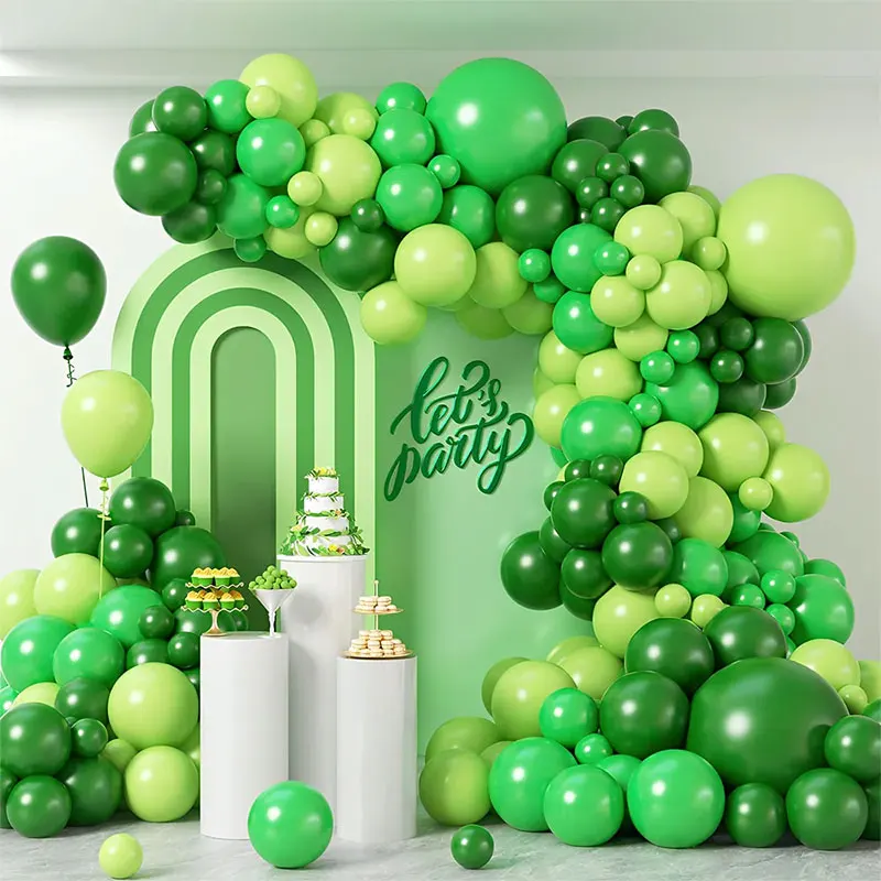 126 Stück grüne Ballon-Girlanden-Bogen-Set, dunkelgrüne Latex-Luftballons für Babyparty, Geburtstag, Partyzubehör, Dekorationen