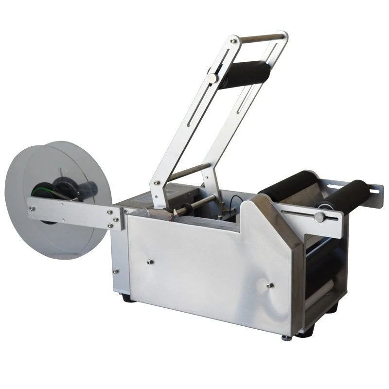 MT-50 semi-automatic round bottle labeling machine, self-adhesive label labeling machine, small labeling machine