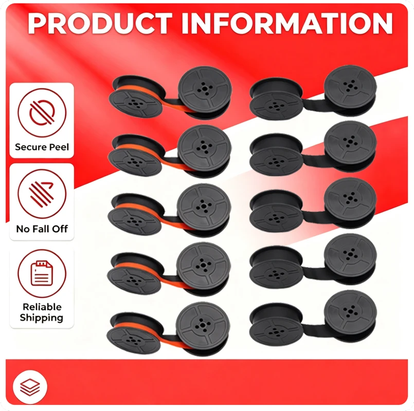 10/20piece Compatible GR1 GR-1 Ribbon GR1 DIN2103 Typewriter Ribbon 1/2 Inch For Olympia Typing Ribbon Universal Black/Red